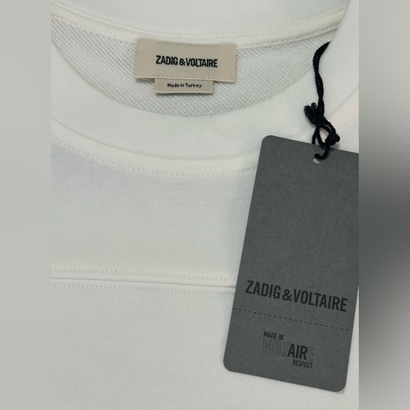 NWT Zadig & Voltaire Bow Mo Terry Palmier Judo Tee XS Crewneck - Picture 9 of 10